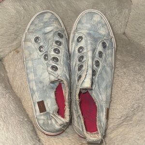 Blowfish Light Blue Distressed Sneakers